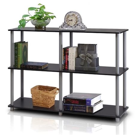 Furinno Furinno Turn-N-Tube 3-Tier Double Size Storage Display Rack; Black & Grey - 29.5 x 47.2 x 11.6 in. 99130BK/GY